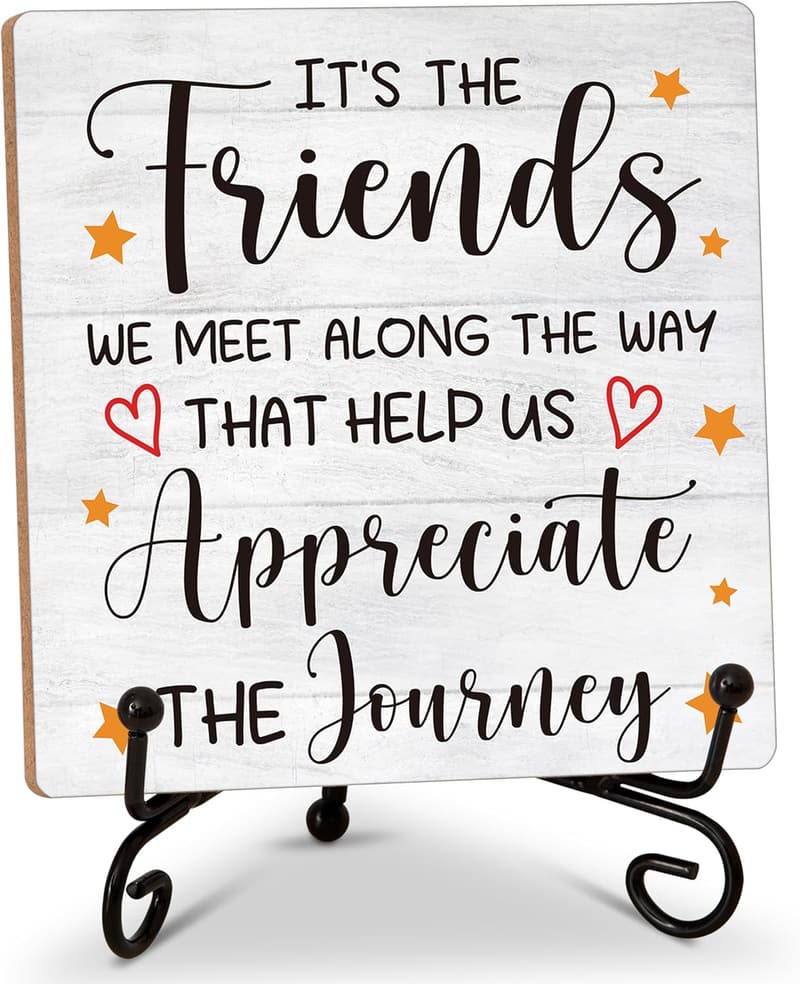 Inspirational Desk Decor for Women Friends - Motivational Wood Sign