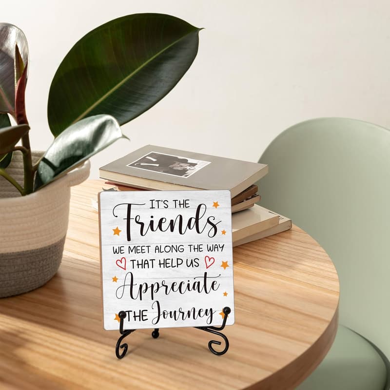 Inspirational Desk Decor for Women Friends - Motivational Wood Sign