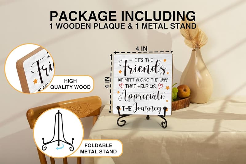 Inspirational Desk Decor for Women Friends - Motivational Wood Sign