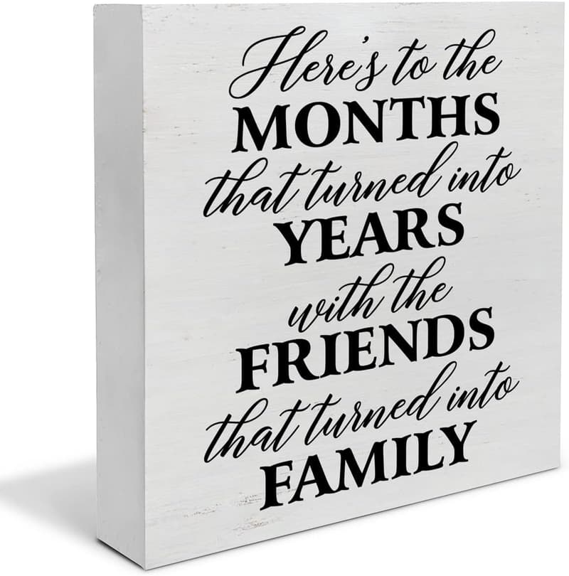 Friendship Wooden Box Sign Decor for Besties and Friends