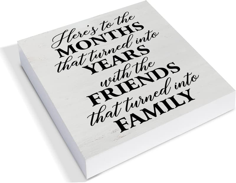 Friendship Wooden Box Sign Decor for Besties and Friends