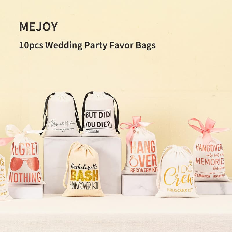 Bachelor Party Hangover Recovery Kit - 10 Black Foil Pouches