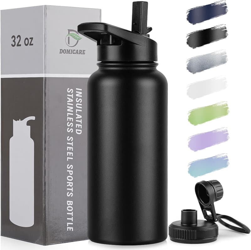 32 oz Insulated Stainless Steel Water Bottle - Black