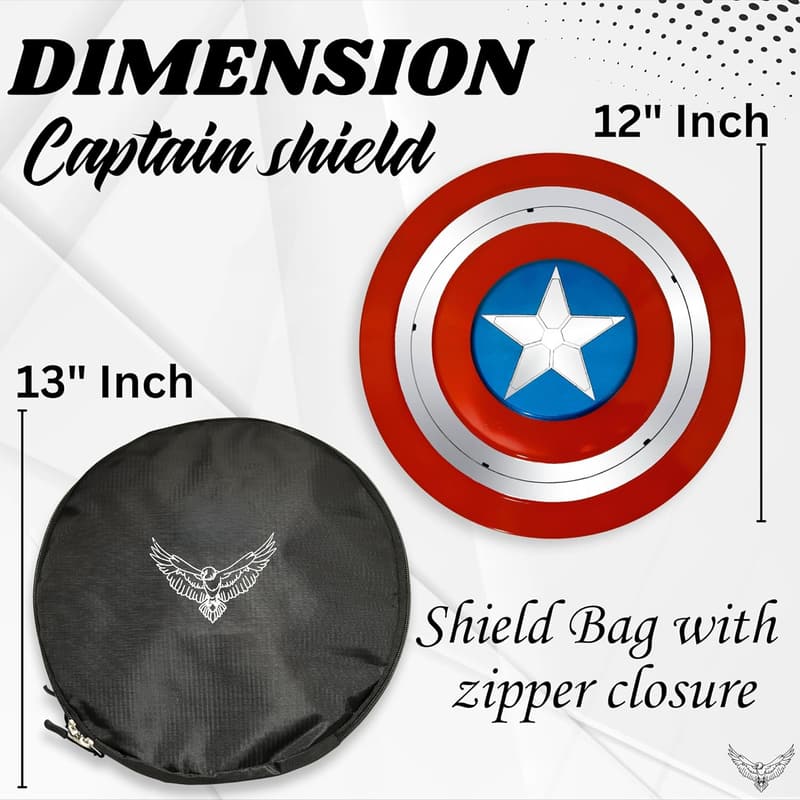 Winter Soldier Captain Metal Shield Replica - Handmade Cosplay Accessory