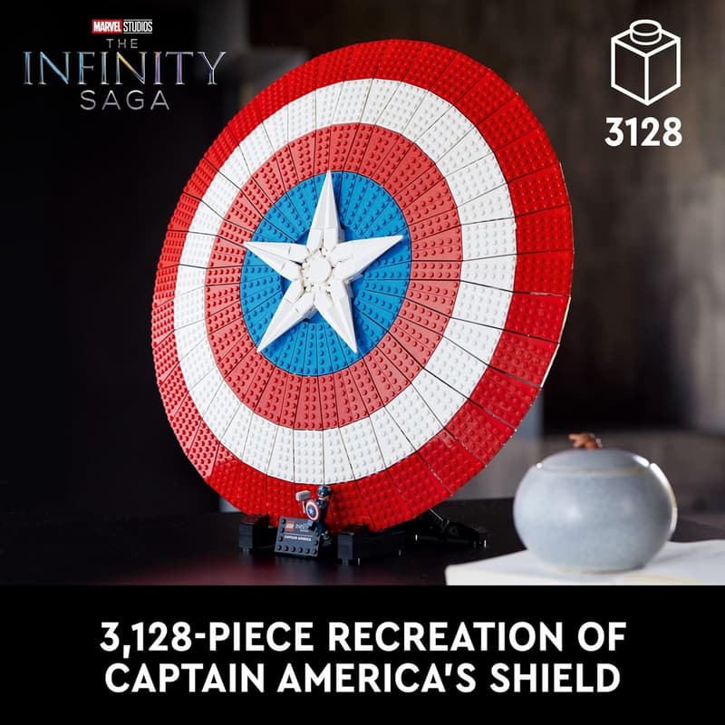 LEGO Marvel Captain America Shield Model Kit for Adults