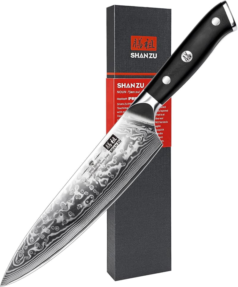 8-Inch Damascus Steel Chef Knife for Professional Use