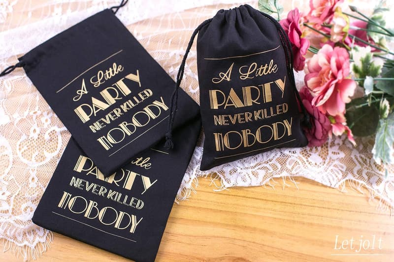 21st Birthday Hangover Kit Bags - Black Set of 10