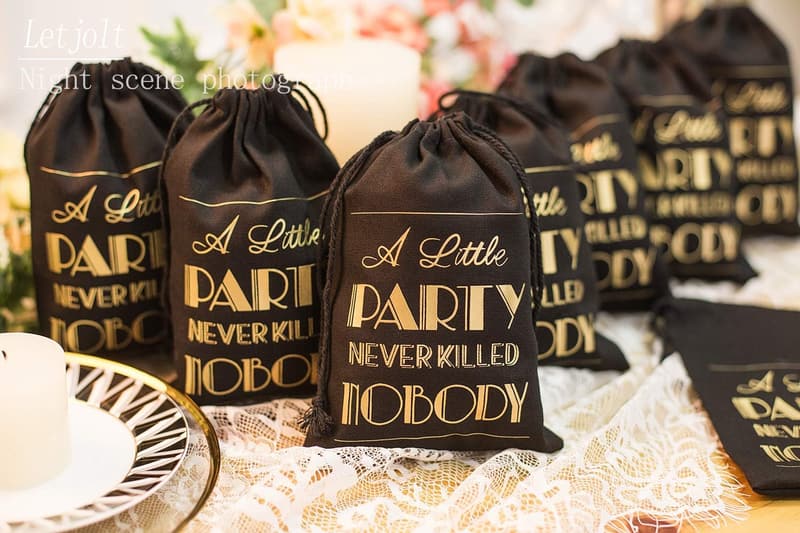 21st Birthday Hangover Kit Bags - Black Set of 10