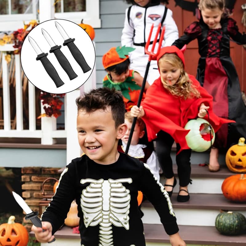 Retractable Fake Knives - 6 PCS Prank Props for Halloween