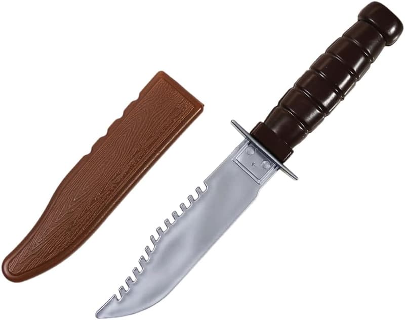 Plastic Toy Knife with Sheath - 9.4 Inch Safe Prop Dagger