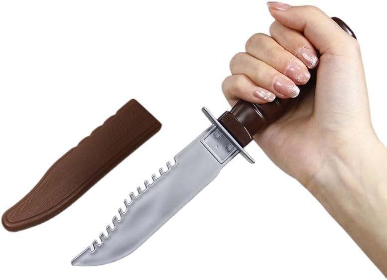 Plastic Toy Knife with Sheath - 9.4 Inch Safe Prop Dagger