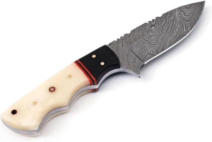 Custom Handmade Damascus Steel Hunting Knife with Sheath