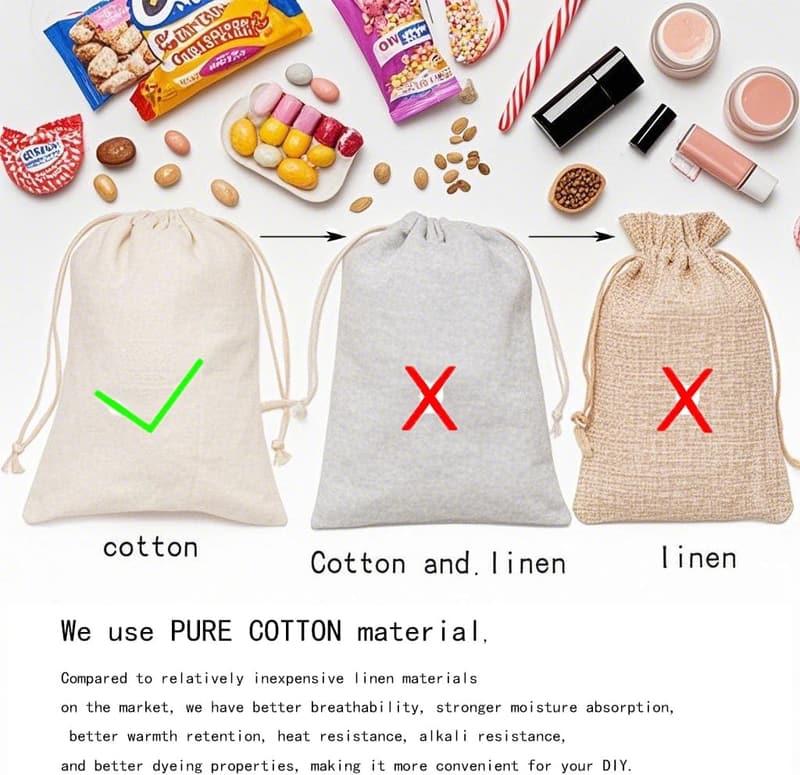 Wedding Party Favor Set - 10 Premium Organic Muslin Bags 4x6