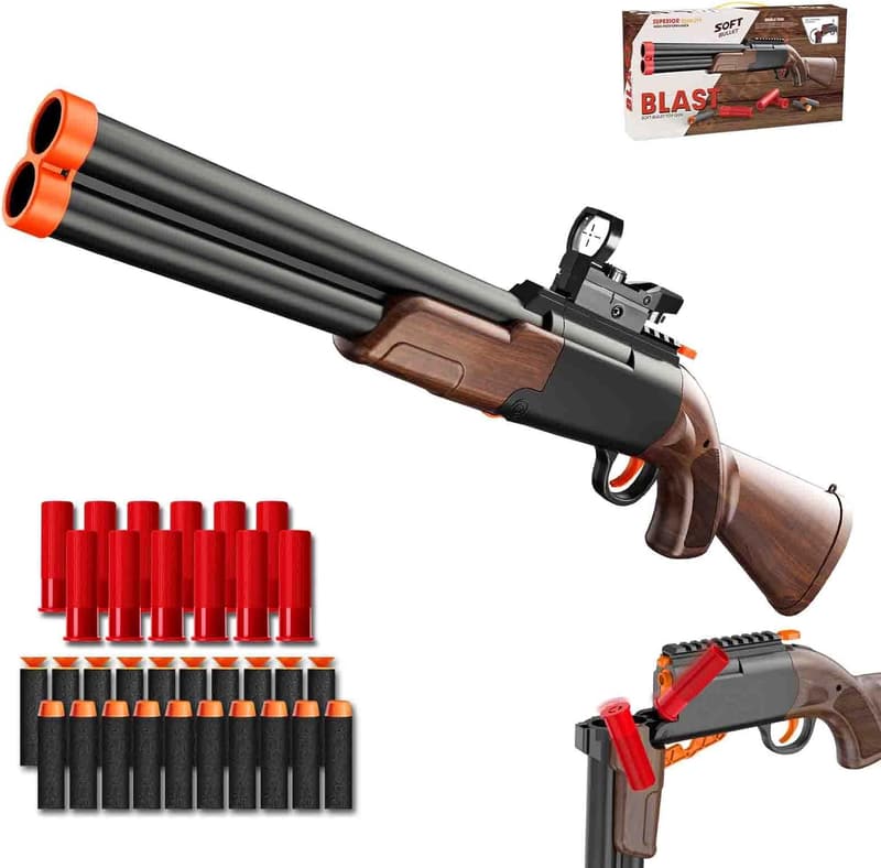 Realistic Shell Ejecting Toy Shotgun with 20 Soft Darts