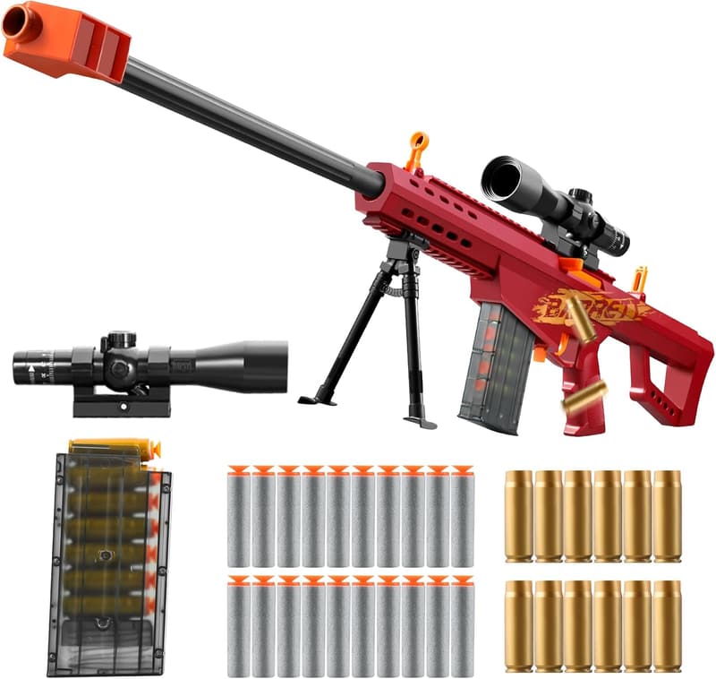 Realistic Soft Bullet Sniper Rifle Foam Blaster for Ages 8+