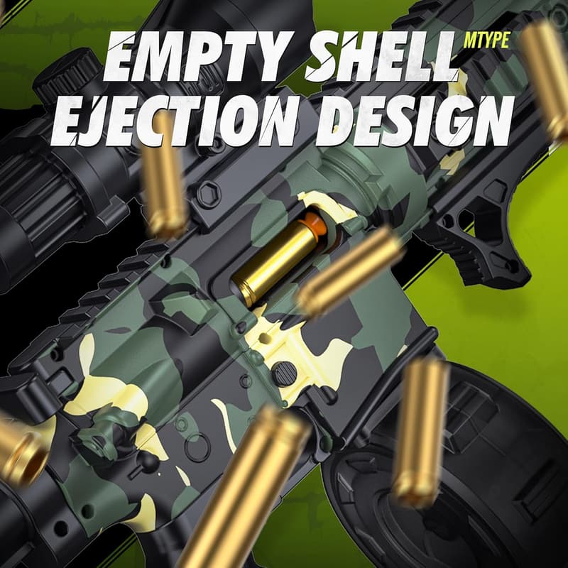 Manual Foam Blaster Toy Gun with 60 Soft Bullets - Green