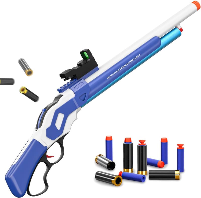 Birthday Lever-Action Toy Shotgun with Soft Bullets for Ages 8-12