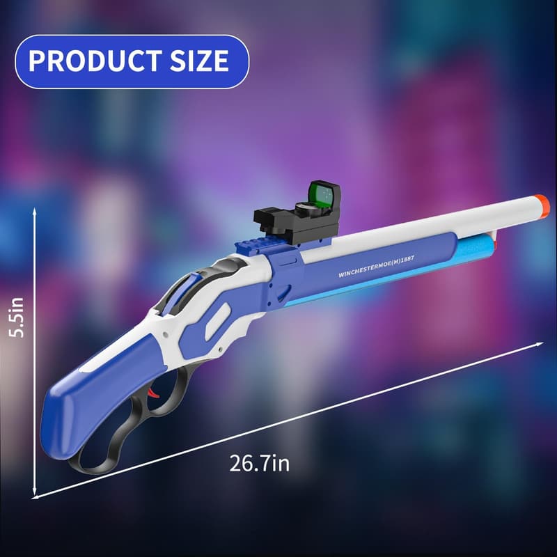 Birthday Lever-Action Toy Shotgun with Soft Bullets for Ages 8-12