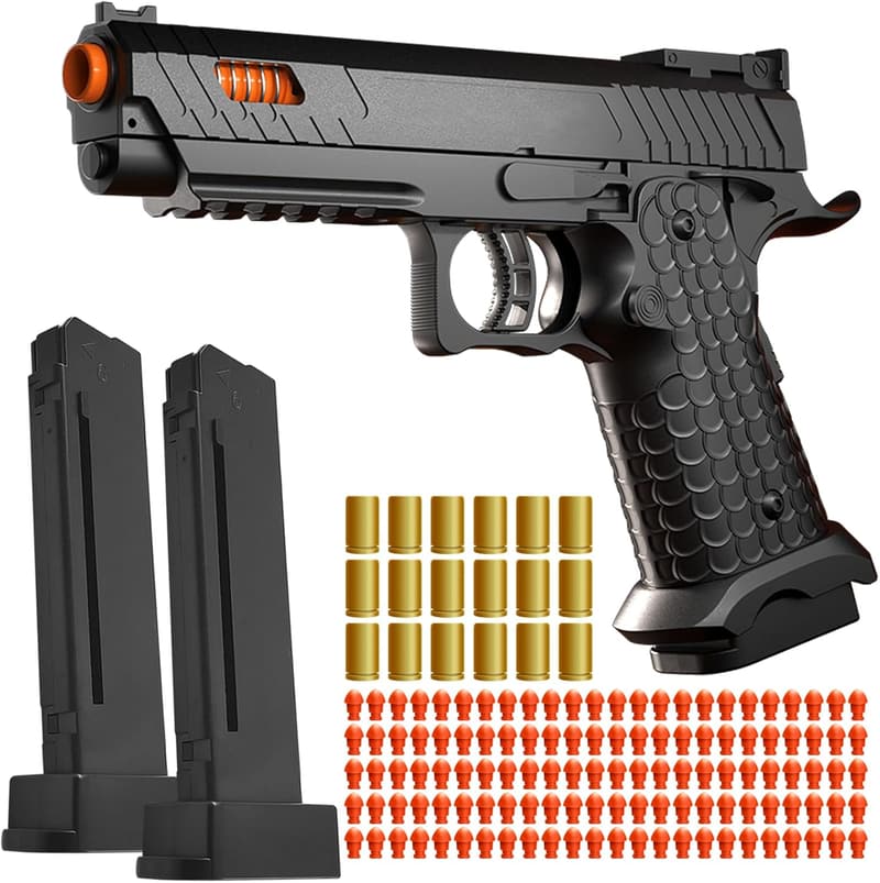 Soft Bullet Toy Gun with Shell Ejecting - Fidget Game for Kids