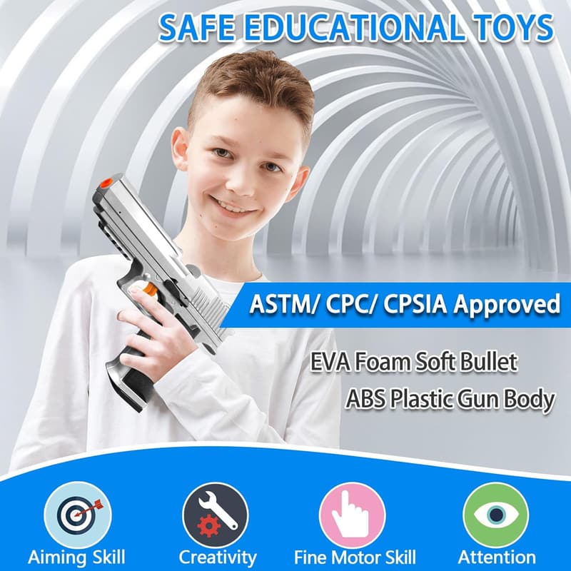 EVA Foam Bullet Toy Gun for Kids - Shell Ejecting Fun