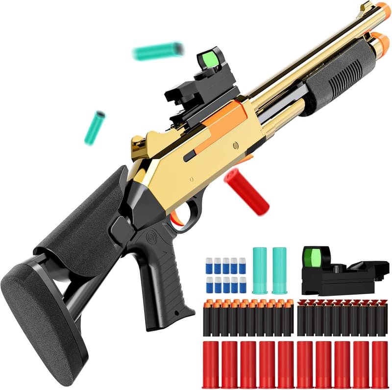 Foam Dart Blaster Shotgun Toy with Scope for Kids