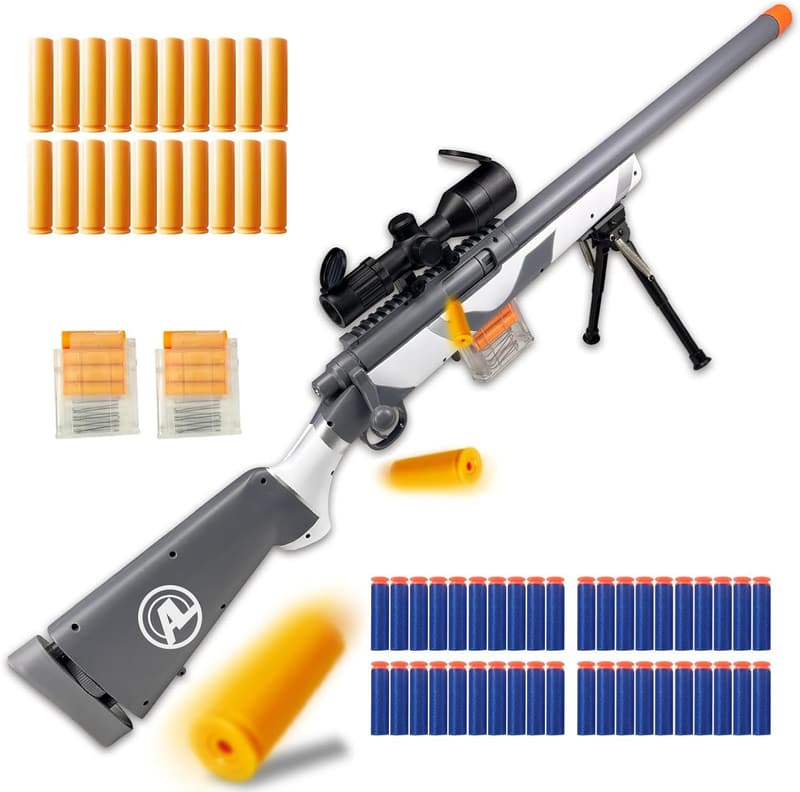 Toy Dart Blaster with Shell Ejecting Design & 40 Foam Darts