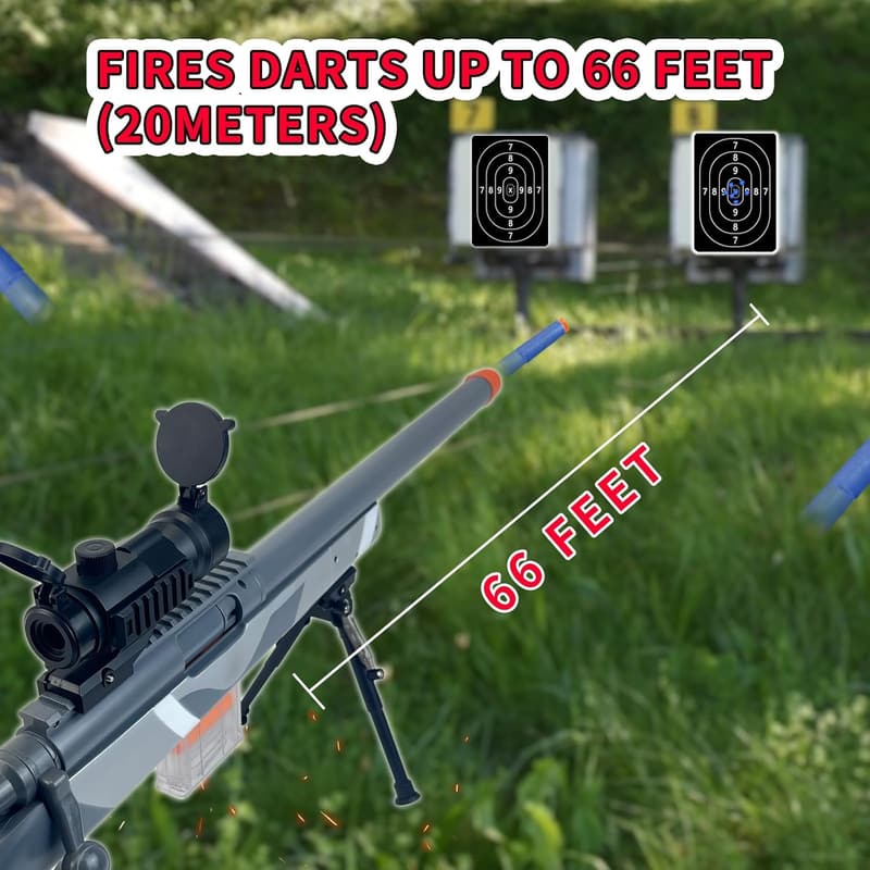Toy Dart Blaster with Shell Ejecting Design & 40 Foam Darts