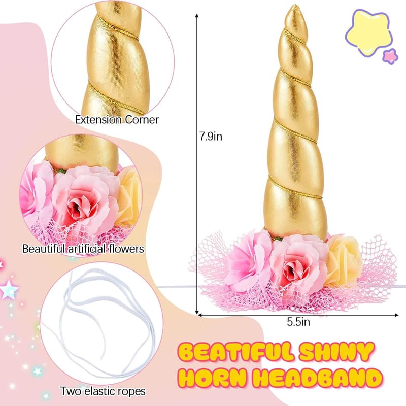 Derby Day Horse Costume Set with Unicorn Horn & 18 Hair Extensions