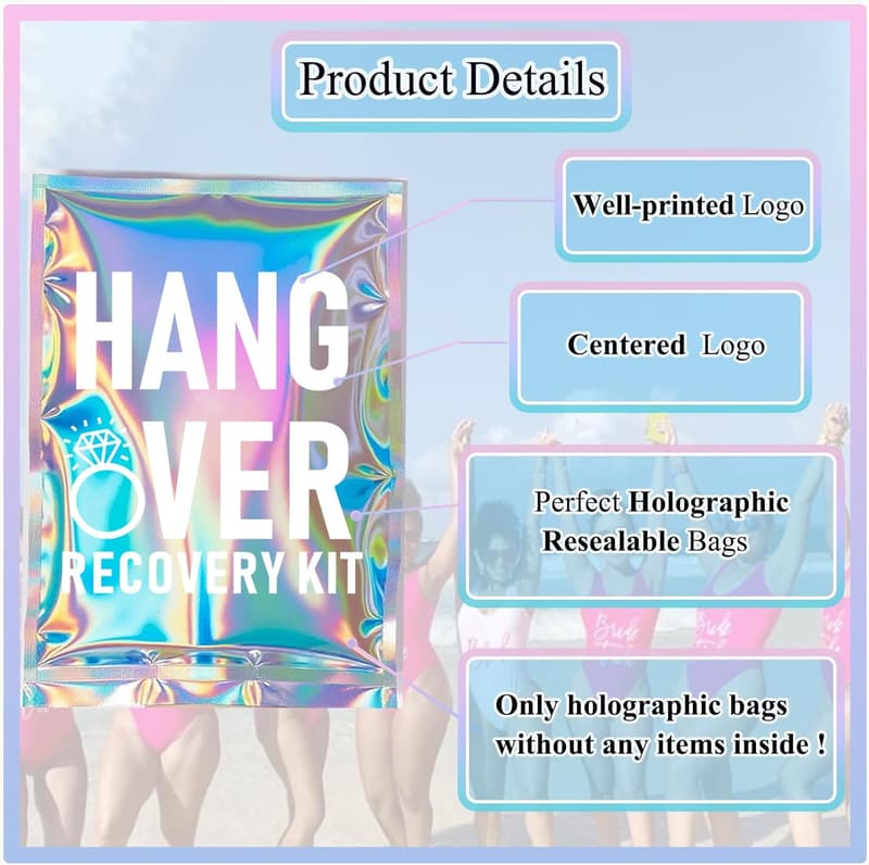 Bachelorette Party Hangover Recovery Kits - 10 Pcs Resealable Bags