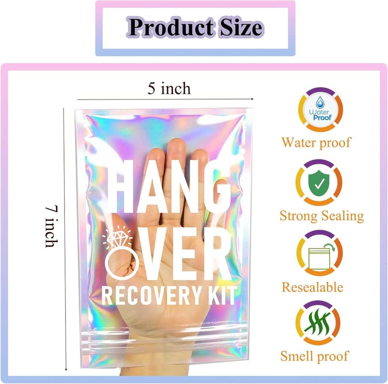 Bachelorette Party Hangover Recovery Kits - 10 Pcs Resealable Bags