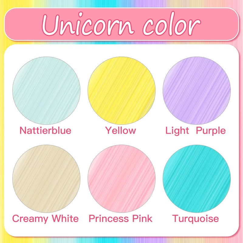 Unicorn Hair Extensions Clips for Horse Mane & Tail - 18 Pcs