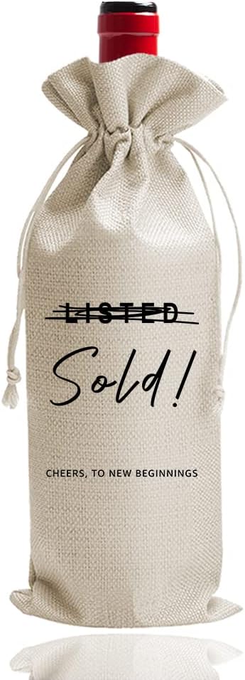 Housewarming Burlap Wine Bags - Set of 2 Decor