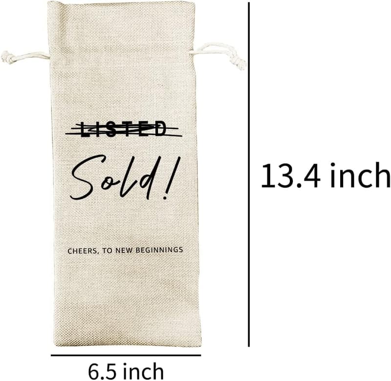 Housewarming Burlap Wine Bags - Set of 2 Decor