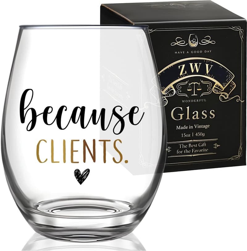 Unique 15oz Wine Glass for Real Estate Agents - Birthday Gift