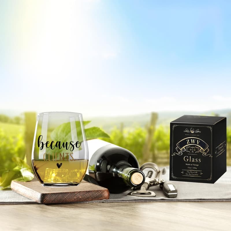 Unique 15oz Wine Glass for Real Estate Agents - Birthday Gift