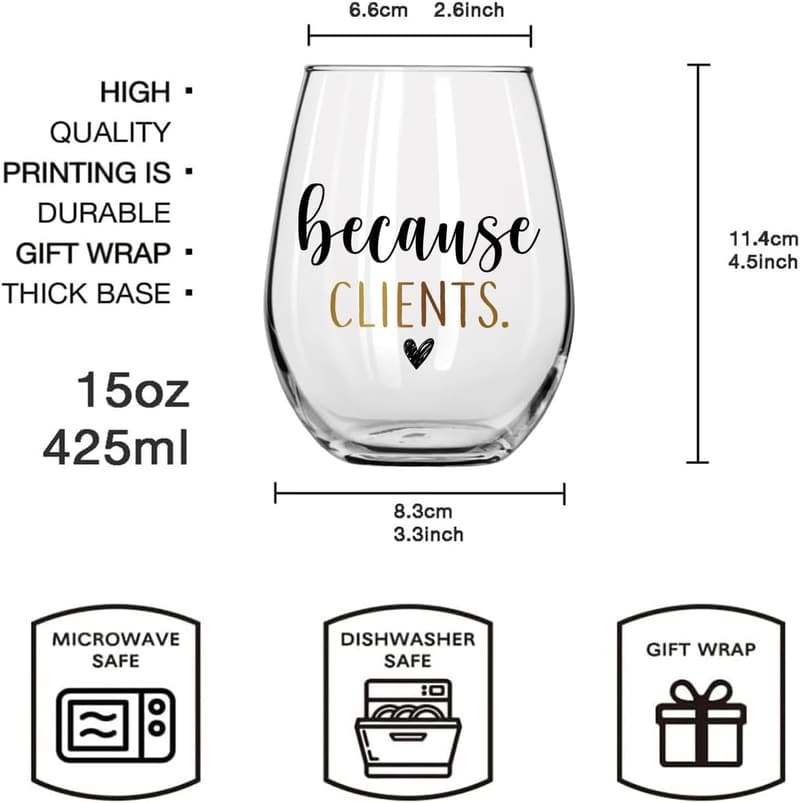 Unique 15oz Wine Glass for Real Estate Agents - Birthday Gift