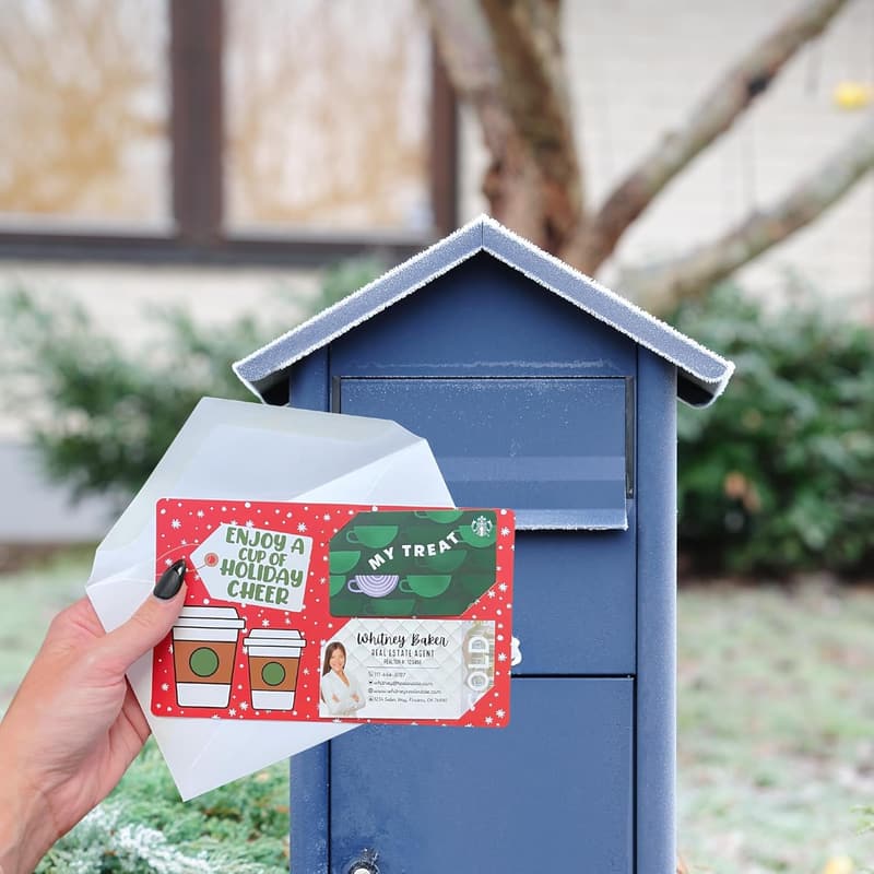 Holiday Cheer Business Card Holder with 25 Greeting Cards