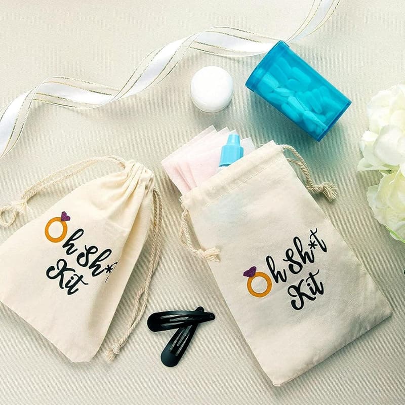 Bachelorette Party Drawstring Hangover Kit - 20 Cotton Bags
