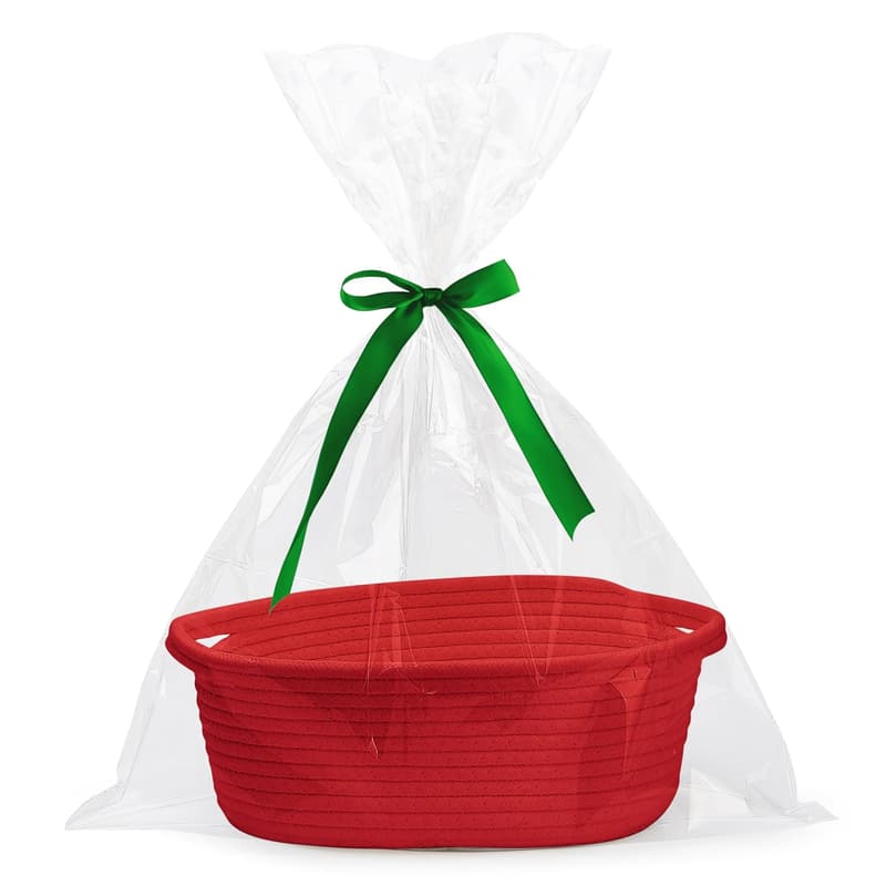 Red Baby Toy Storage Basket with Gift Bags and Ribbons