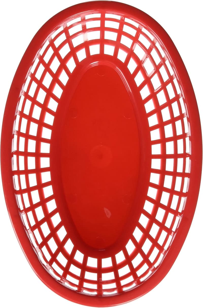Classic Red Plastic Baskets - Set of 6
