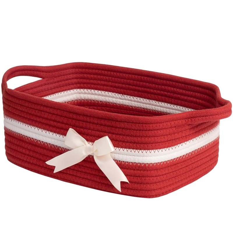 Red Woven Rope Storage Basket - 13