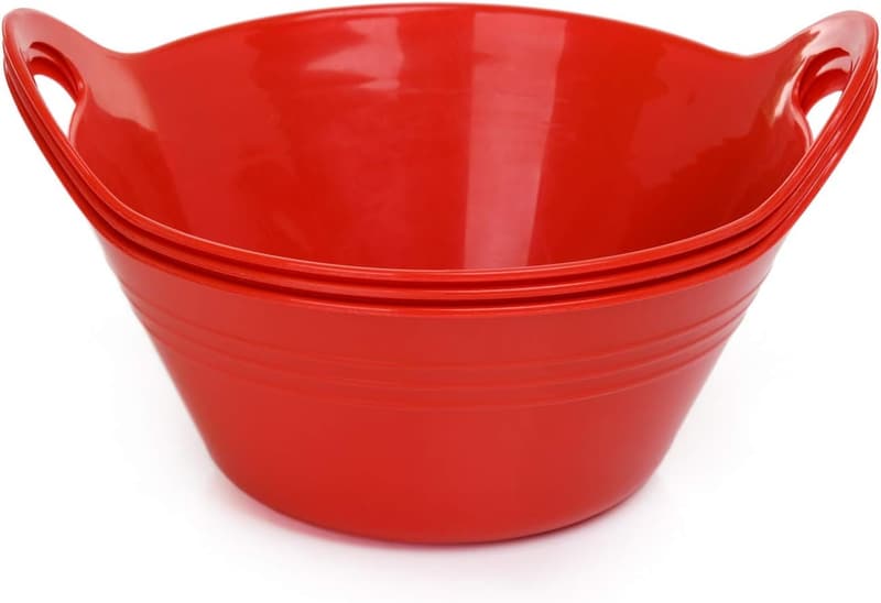Red Snack Bowls with Handles – 970ml, 3-Pack