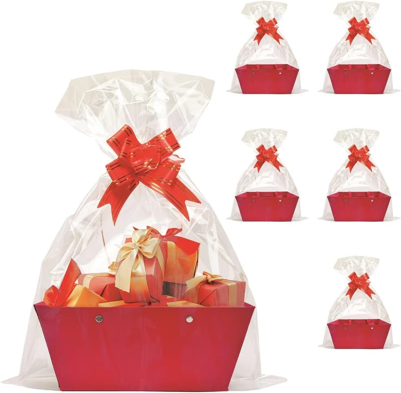 5 PCS Empty Gift Baskets with Handles for Parties and Holidays