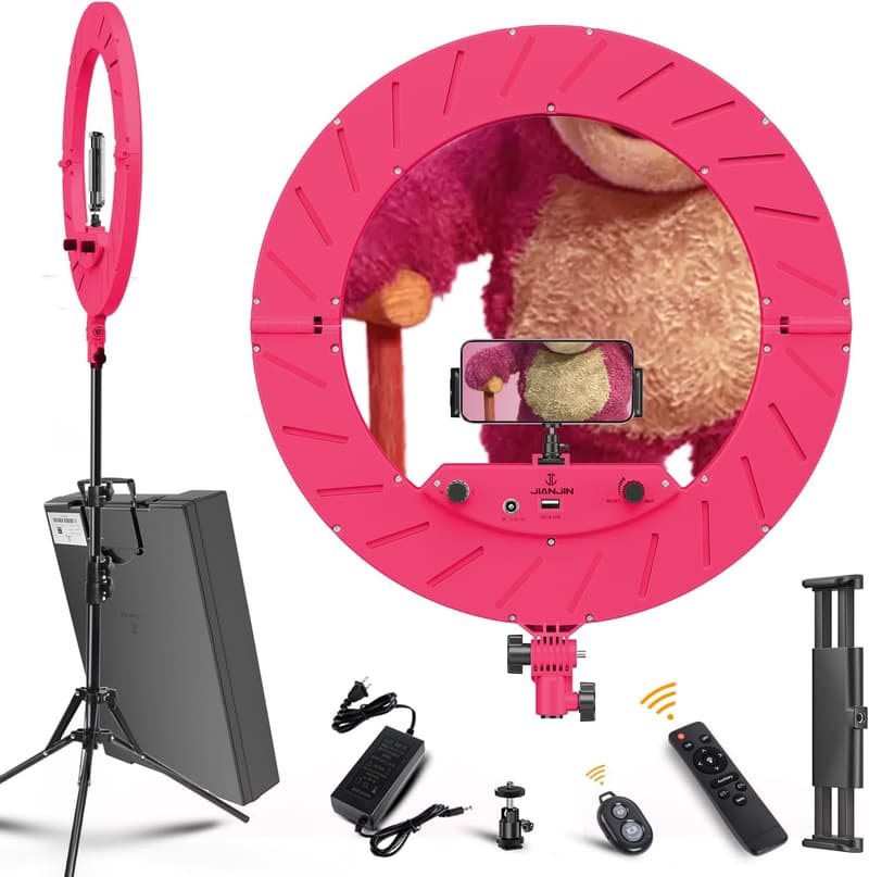 18-Inch Dimmable LED Ring Light Kit with Tripod and Remote