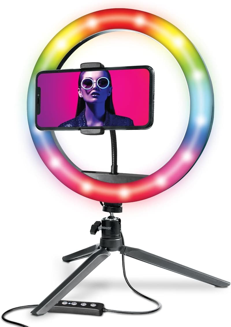 RGB Selfie Ring Light Kit with Tripod & Phone Clip