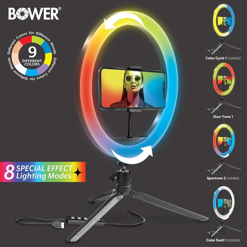RGB Selfie Ring Light Kit with Tripod & Phone Clip