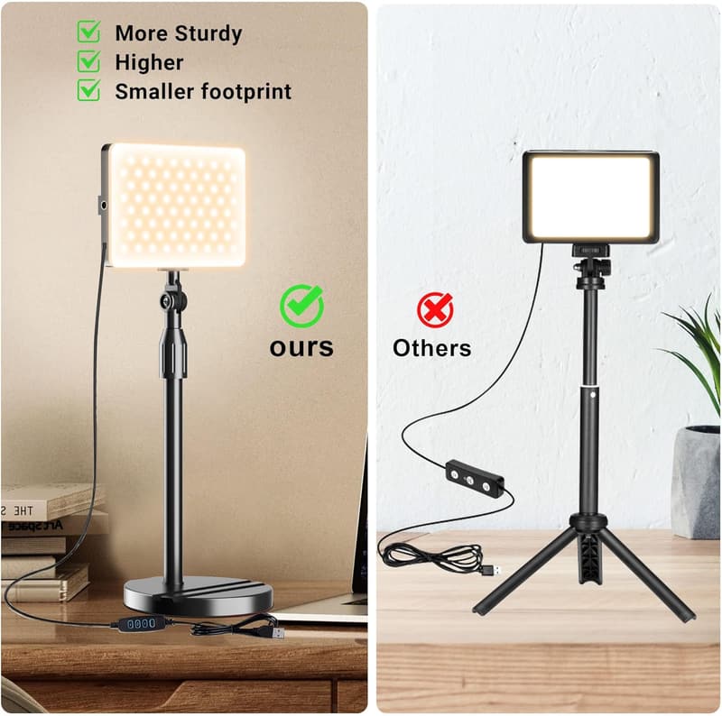 LED Video Light Set with Stands & Color Filters for Photography