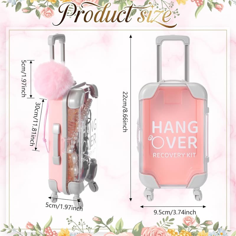 Bridal Shower Hangover Recovery Kit with Mini Suitcase