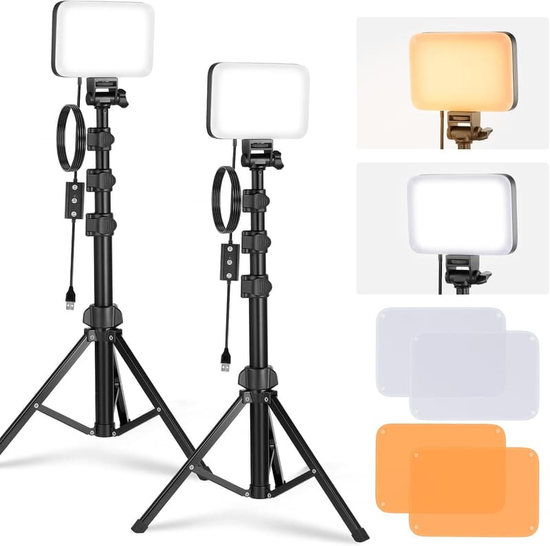 NEEWER 2-Pack Bi-Color LED Video Light Kit for Photography