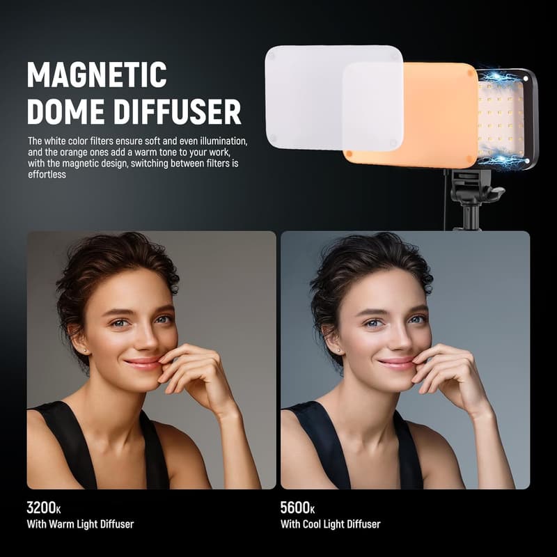 NEEWER 2-Pack Bi-Color LED Video Light Kit for Photography